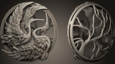 Jewelry pendant birds 3d model